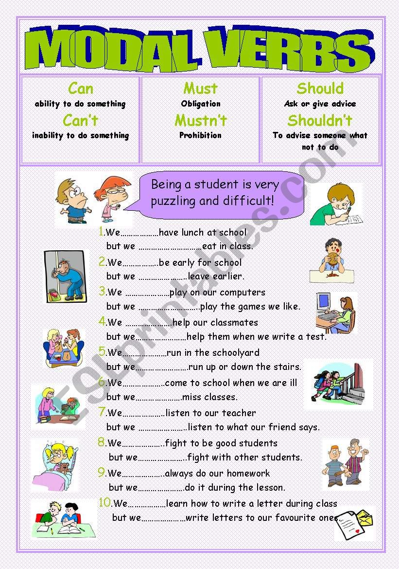 Could should worksheets. Модальные глаголы can must should Worksheets. Модальные глаголы Worksheets should ought to. Modal verbs в английском языке Worksheets. Модальный глагол must Worksheets.